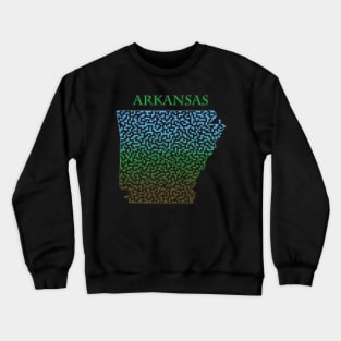 Arkansas State Outline Colorful Maze & Labyrinth Crewneck Sweatshirt